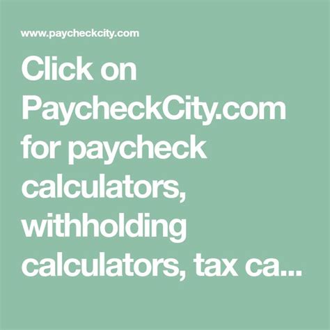 Www paycheckcity com calculator - Visit PaycheckCity.com for Pennsylvania hourly paycheck calculators, withholding calculators, tax calculators, payroll information, and more.